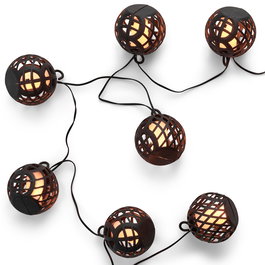 Outfit Guirnalda Solar LED IP44, 8 Luces/80 LEDs Blanco Cálido, 3.4m, Batería Recargable