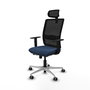 PIQUERAS Y CRESPO Silla de oficina Haches Azul marino y Negro