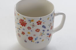 DKD Home Decor Mug Shabby Melocotones Porcelana Multicolor 8.5 x 10 x 12 cm (12 Unidades) Apto Microondas Lavavajillas