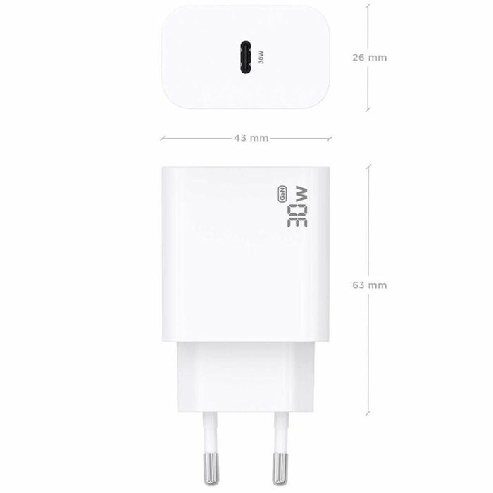 Aisens Cargador GaN 30W USB-C Blanco A110-0940