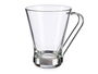 Vivalto Taza Vidrio con Asa Metal 200 ml Transparente/Plata 11x9.5x8.2 cm (Set de 72)