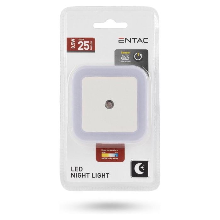 ENTAC Luz de noche LED ENL-CS-0.5W-DS Blanco ENTAC Luz de noche LED ENL-CS-0.5W-DS Blanco