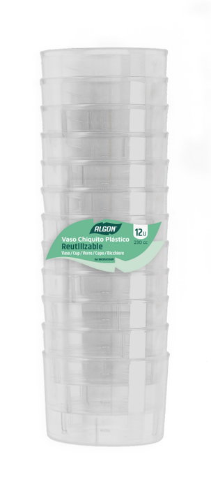 Inde Set de 12 Vasos Pequeños de Plástico 230cc Inde Set de 12 Vasos Pequeños de Plástico 230cc