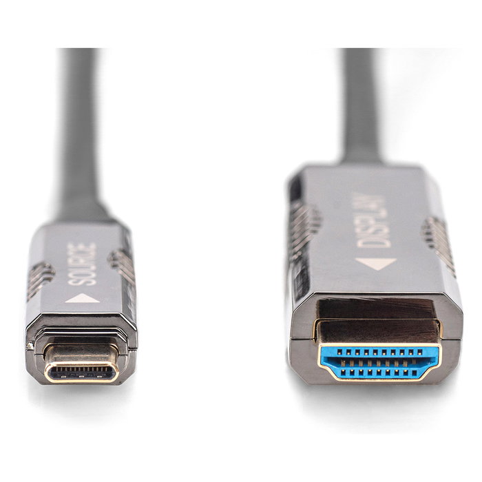 Digitus Adaptador USB-C a HDMI AOC, Cable Activo Óptico 4K 60 Hz, 20 metros