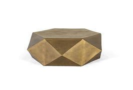 GINER Y COLOMER Mesa de Centro Hexagonal en Aluminio Dorado 107x107x34 cm