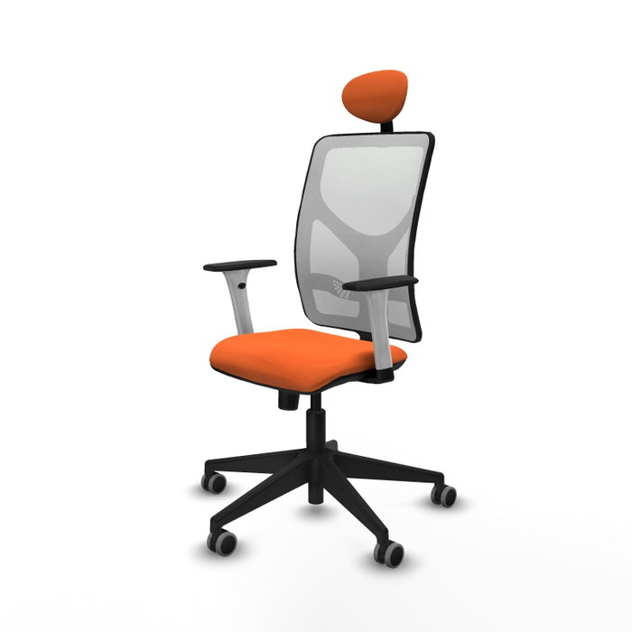PIQUERAS Y CRESPO Silla de oficina Motilla con mecanismo Sincro Naranja y Blanco