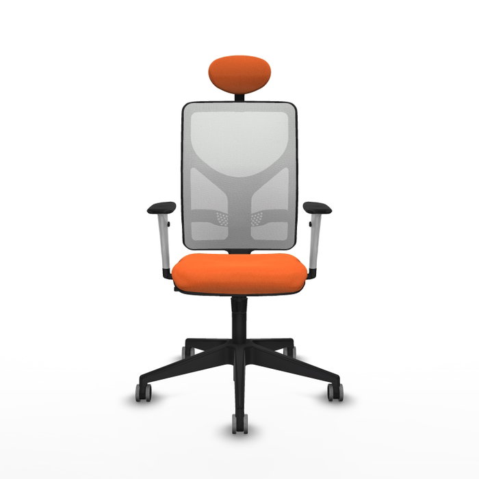 PIQUERAS Y CRESPO Silla de oficina Motilla con mecanismo Sincro Naranja y Blanco