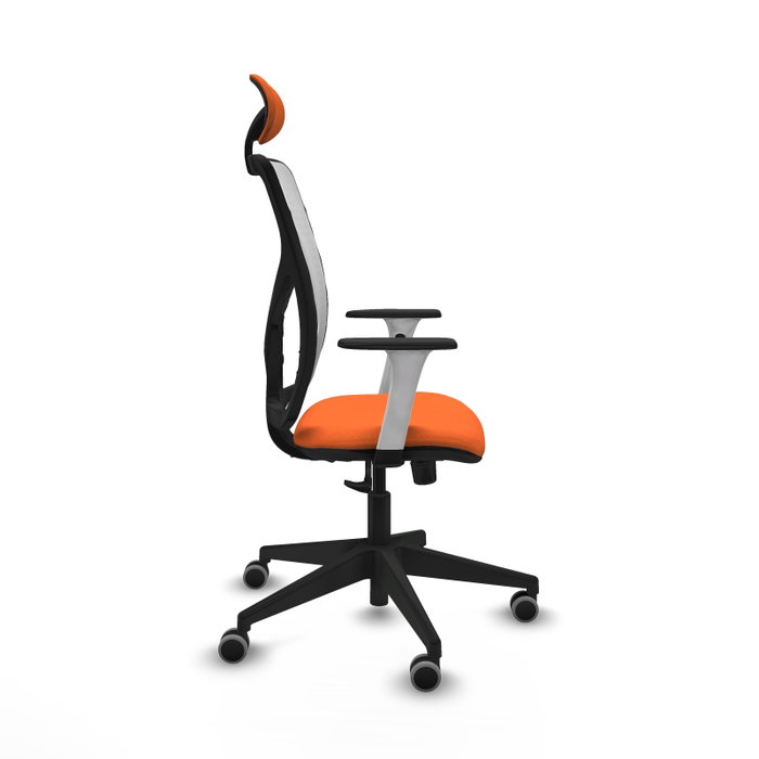 PIQUERAS Y CRESPO Silla de oficina Motilla con mecanismo Sincro Naranja y Blanco