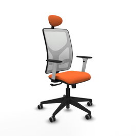 PIQUERAS Y CRESPO Silla de oficina Motilla con mecanismo Sincro Naranja y Blanco