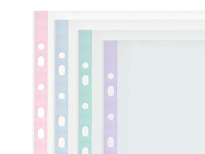 Pincello Set 25 Fundas Transparentes Color Folio Azul, Morado, Rojo, Verde 31 x 25 x 0.5 cm (Set de 48)