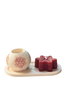 Aberto Design Set de Velas de Concreto Navidad 6 Velas de Soya Rojas y Blancas 18x9x2 cm Hechas a Mano