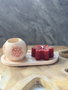 Aberto Design Set de Velas de Concreto Navidad 6 Velas de Soya Rojas y Blancas 18x9x2 cm Hechas a Mano