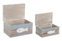 DKD Home Decor Caja Mediterraneo, Set de 2 Unidades, Decoración Azul y Blanco, 13.5 x 10.5 x 18 cm