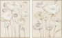 DKD Home Decor Cuadro Lienzo Flores Surtido de 2 Piezas Beige