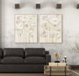 DKD Home Decor Cuadro Lienzo Flores Surtido de 2 Piezas Beige