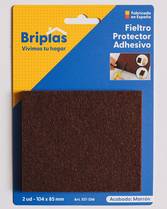 BRIPLAS Fieltro Adhesivo Rectangular 104x85 mm Marrón BRIPLAS Fieltro Adhesivo Rectangular 104x85 mm Marrón