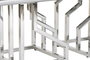 DKD Home Decor Mesa Centro Moderno Blanco Plateado Acero Cristal 120 x 60 x 40 cm