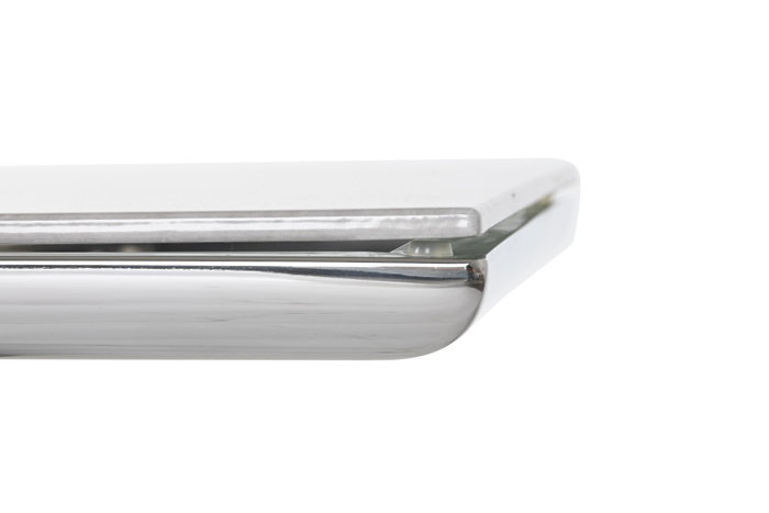 DKD Home Decor Mesa Centro Moderno Blanco Plateado Acero Cristal 120 x 60 x 40 cm