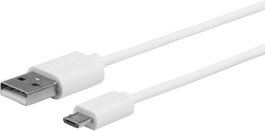eSTUFF Cable de Carga y Sincronización Micro USB para Smartphone, Android, 1 Metro, Blanco