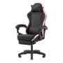 Mars Gaming MGCXFGRBL Silla Gamer Negra y Rosa Reclinable Reposabrazos Ajustable Reposapiés Cojines
