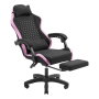 Mars Gaming MGCXFGRBL Silla Gamer Negra y Rosa Reclinable Reposabrazos Ajustable Reposapiés Cojines
