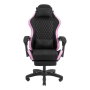 Mars Gaming MGCXFGRBL Silla Gamer Negra y Rosa Reclinable Reposabrazos Ajustable Reposapiés Cojines