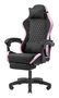 Mars Gaming MGC-X Silla Gaming Ergonómica Reclinable con Reposapiés, Reposabrazos Ajustable y Cojines Lumbar/Cervical - Negro y Rosa