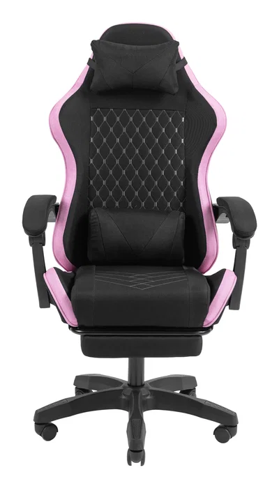 Mars Gaming MGC-X Silla Gaming Ergonómica Reclinable con Reposapiés, Reposabrazos Ajustable y Cojines Lumbar/Cervical - Negro y Rosa