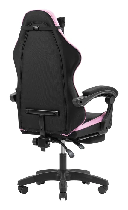 Mars Gaming MGC-X Silla Gaming Ergonómica Reclinable con Reposapiés, Reposabrazos Ajustable y Cojines Lumbar/Cervical - Negro y Rosa