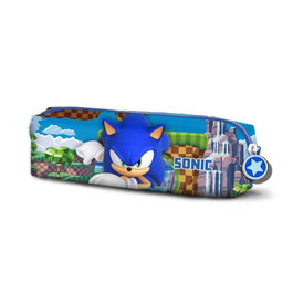 Sonic The Hedgehog Estuche Portatodo Cuadrado Game Sonic The Hedgehog Azul 7x21x5.5cm
