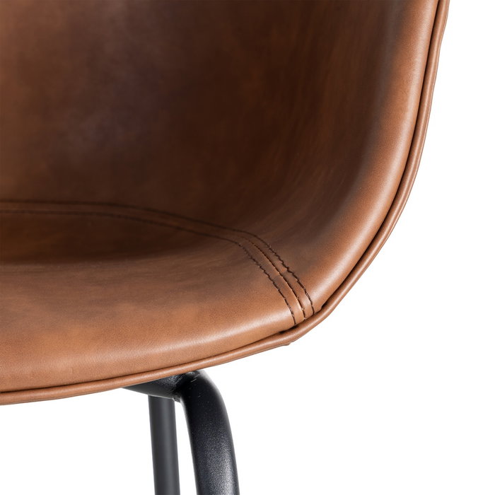 Silla Marrón Metal / Simil Piel 59 X 50,50 X 81,50 cm (Set de 2)