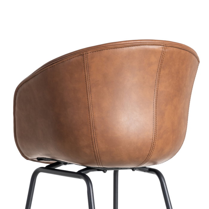 Silla Marrón Metal / Simil Piel 59 X 50,50 X 81,50 cm (Set de 2)