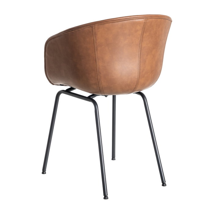 Silla Marrón Metal / Simil Piel 59 X 50,50 X 81,50 cm (Set de 2)