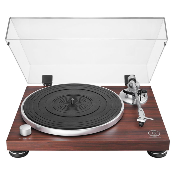 Audio-Technica AT-LPW50BTRW Tocadiscos de tracción por correa manual, Bluetooth, plato de aluminio, velocidades 33 1/3 y 45 RPM, color marrón Audio-Technica AT-LPW50BTRW Tocadiscos de tracción por correa manual, Bluetooth, plato de aluminio, velocidades 33 1/3 y 45 RPM, color marrón