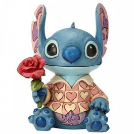 Figura Enesco Disney Stitch San Valentín con Rosa Roja Diseñado por Jim Shore