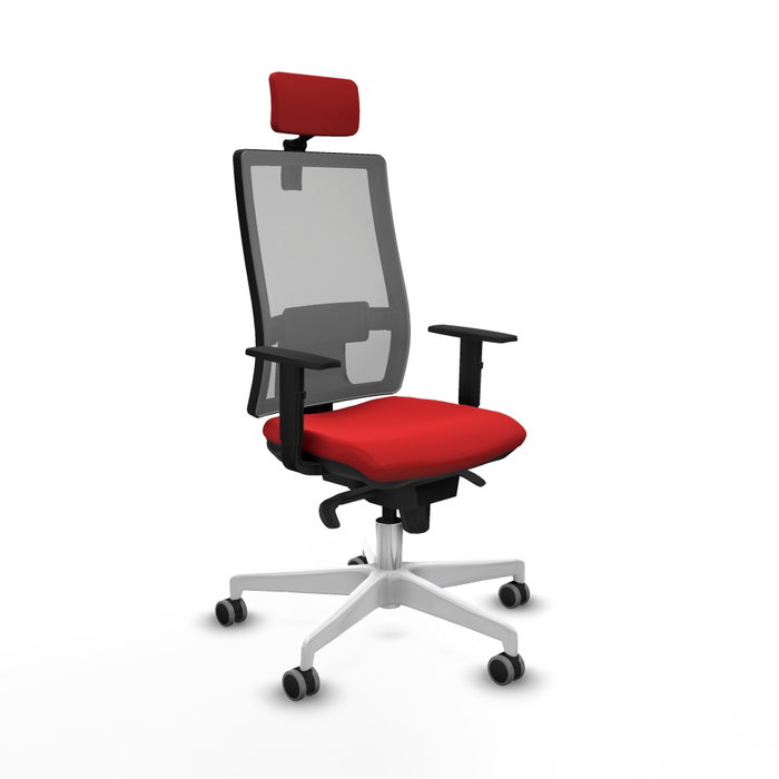 PIQUERAS Y CRESPO Silla de oficina Horna con mecanismo Sincro, Rojo y Gris PIQUERAS Y CRESPO Silla de oficina Horna con mecanismo Sincro, Rojo y Gris