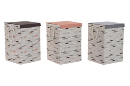 DKD Home Decor Cesta para la Ropa Poliéster Pinceladas Surtido de 3 unidades