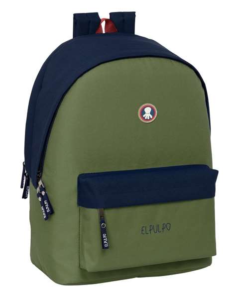 Safta Mochila Doble para Portátil 15,6" con USB "El Pulpo" Verde 31x44x18 cm