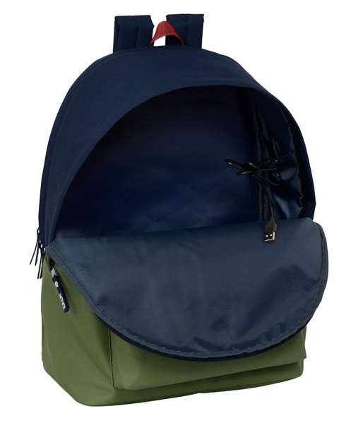 Safta Mochila Doble para Portátil 15,6" con USB "El Pulpo" Verde 31x44x18 cm