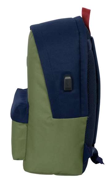 Safta Mochila Doble para Portátil 15,6" con USB "El Pulpo" Verde 31x44x18 cm