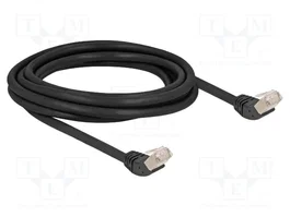 DeLOCK Cable de red Cat.6A S/FTP 3m con conectores angulados 45° negro