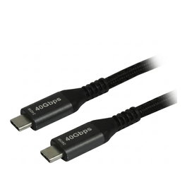 Synergy21 Cable USB C a C 2,0m USB4.0 40G/5A 240W Gen 3x2 con E-Marker Chip Textil Negro