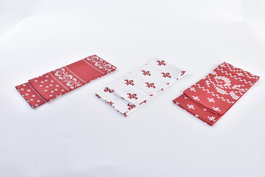 DKD Home Decor Paño Navidad Tradicional Rojo Blanco 40 x 60 cm Set de 3 (12 Unidades)