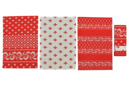 DKD Home Decor Set de 3 Paños de Algodón Rojo 60x40 cm