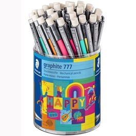 Staedtler Portaminas Graphite 777 B 0.5 mm Happy Line C-Surtidos con Cuerpo Engomado y Goma de Borrar