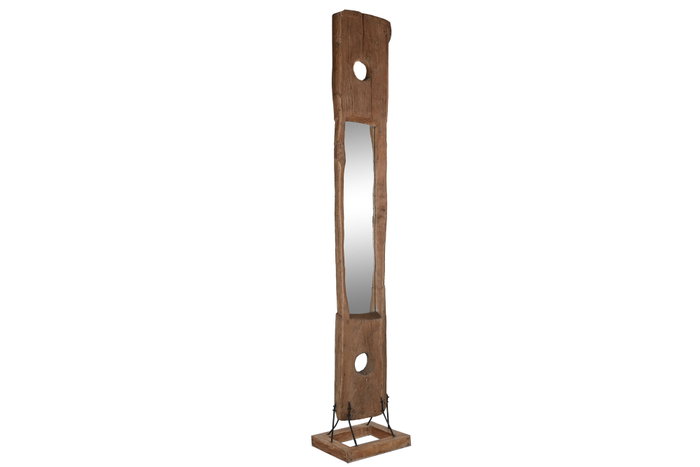 DKD Home Decor Espejo de Teca y Cristal Natural 45x45x285 cm DKD Home Decor Espejo de Teca y Cristal Natural 45x45x285 cm