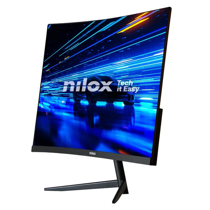 Nilox NXM24CRV2001 - Monitor Curvo Gaming 23.8" (60.5 cm) Full HD 1920x1080, 200 Hz, 1 ms, VA, 3000:1, HDMI, DP, Negro