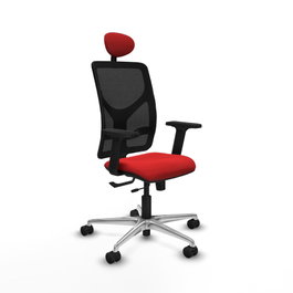 PIQUERAS Y CRESPO Silla de oficina Motilla con mecanismo Sincro/Traslack, Rojo y Negro