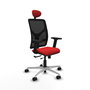 PIQUERAS Y CRESPO Silla de oficina Motilla con mecanismo Sincro/Traslack, Rojo y Negro