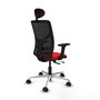 PIQUERAS Y CRESPO Silla de oficina Motilla con mecanismo Sincro/Traslack, Rojo y Negro
